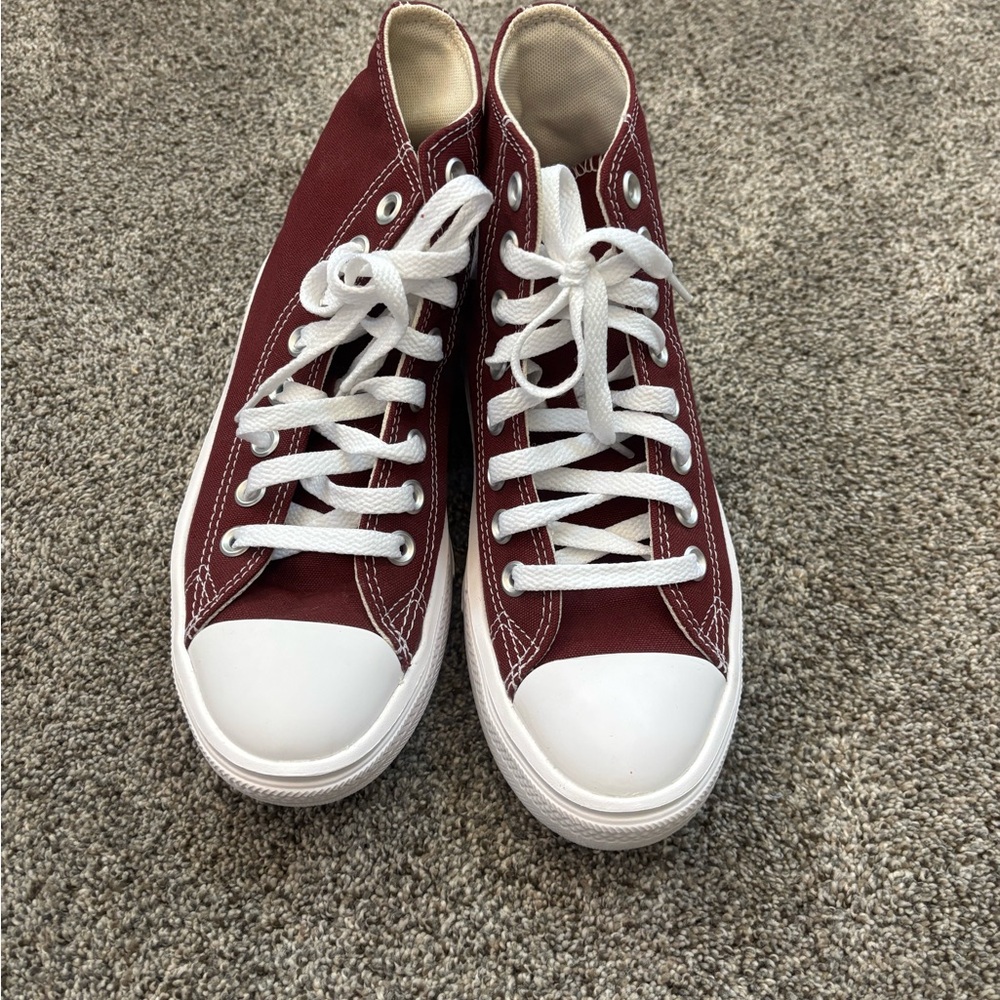 Converse Red and White High-Top Sneakers - Picture 7 of 10